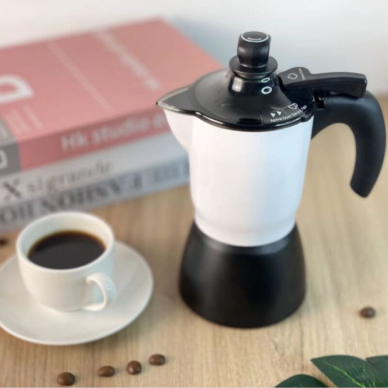 2023 Coffee Milk Foam One Pot Cappuccino Coffee Machine Double Valve Moka Pot Espresso Coffee Pot