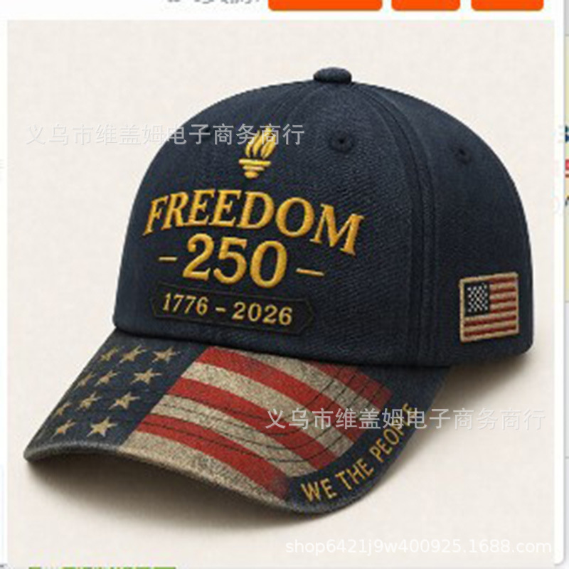 亚马逊新品    个性创意250周年刺绣纪念帽250th Anniversary Cap|undefined