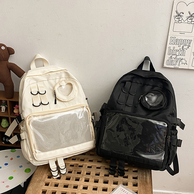 Mochila japonesa pequeña y fresca de chicas, moda simple y sólida, mochila de estudiantes de secundaria, nueva mochila de gran capacidad para mujeres.
