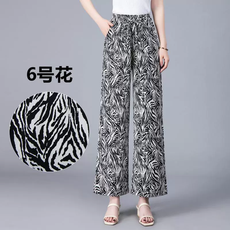 Silk thin trousers, oversize, loose straight fit