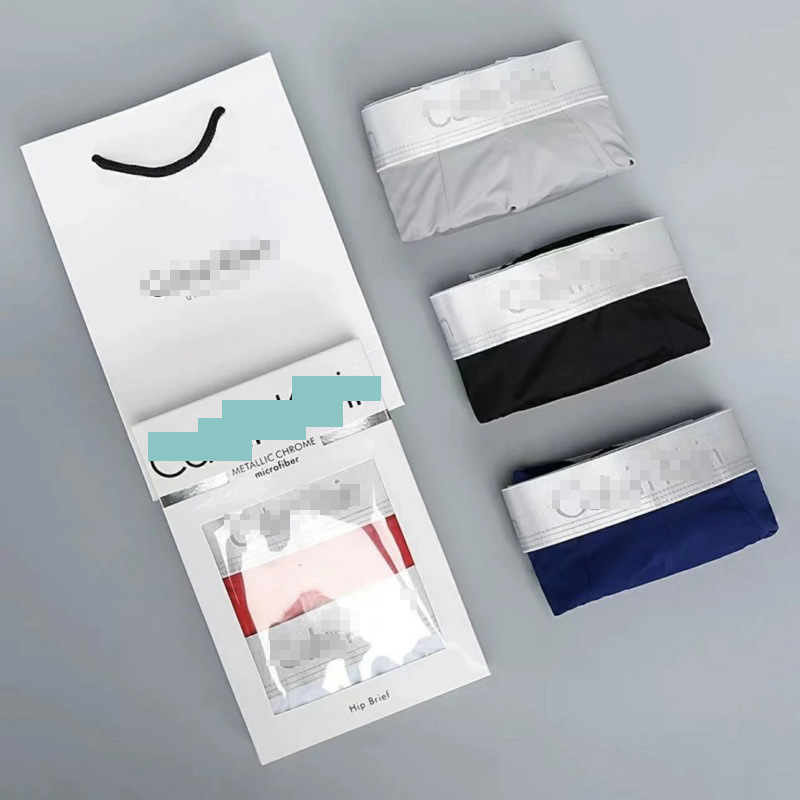 3 Pieces of Popular Men's Underwear in Gift Boxes Νckυ Youth Ice Silk Boxer Briefs Sports Shorts Boxer Briefs for Men