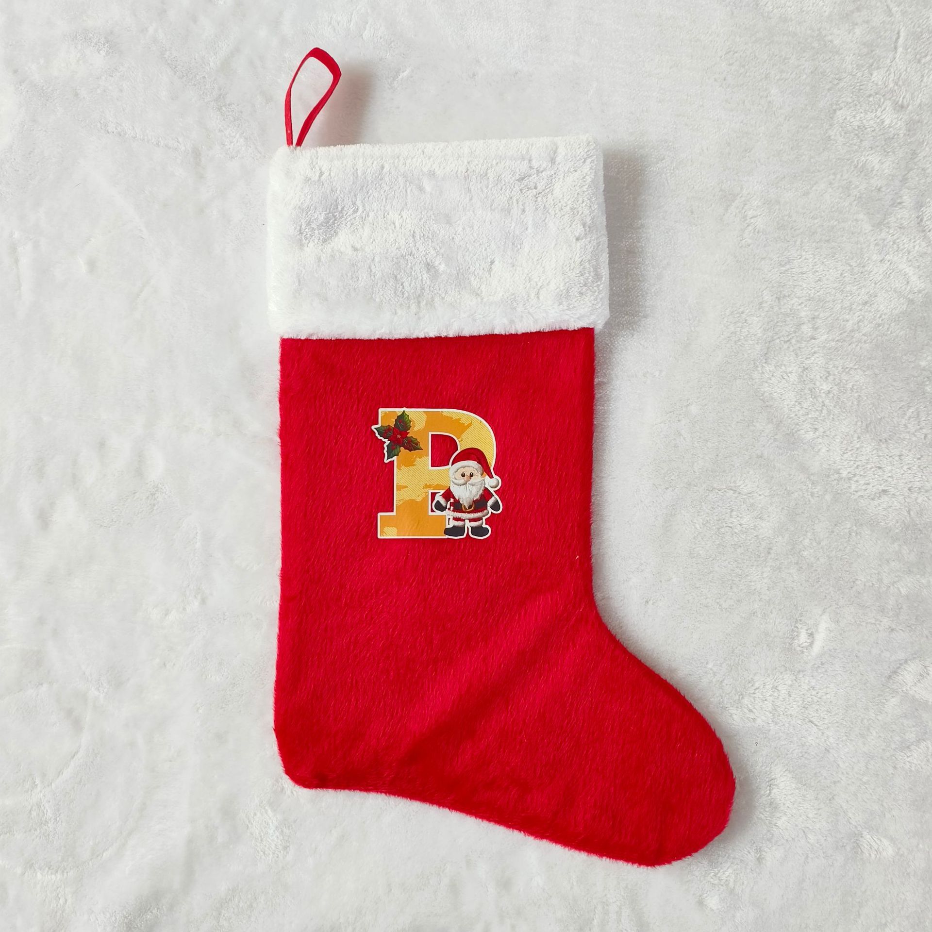 letras transfronterizas calcetines de Navidad encantadores y divertidos letras inglesas calcetines de Navidad creativas letras de Santa Claus