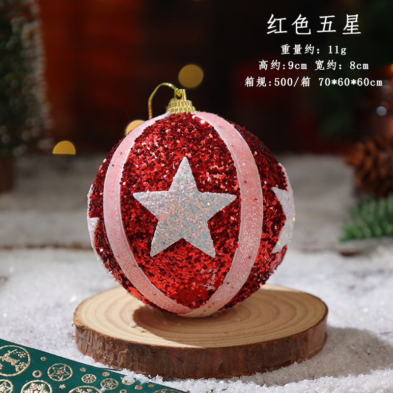 8cm bola de Navidad decoración de árbol de Navidad colgante de bolas de colores colgante colgante de Navidad decoración de Navidad accesorios de decoración