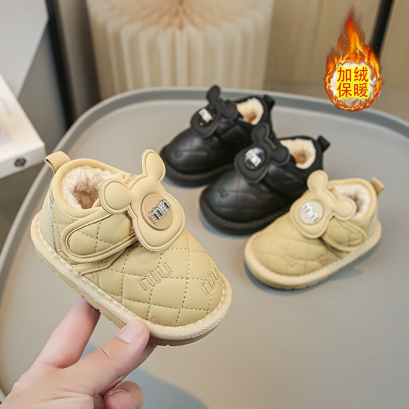 Детские модные зимние сапоги 2023 Зимняя теплая обувь для мальчиков и девочек, детская хлопковая обувь с мягкой подошвой на флисовой подкладке