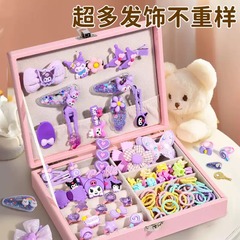 子供用ヘアアクセサリーギフトボックスセット 女の子用ヘアアクセサリー ジュエリーボックス 女の子用プリンセスリボン ヘアピン バースデープレゼント