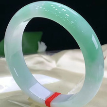 批发缅甸飘绿正圈翡翠手镯少女款时尚翡翠玉手镯浅阳绿色玉镯子