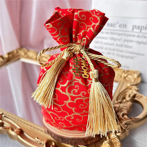 ins style wedding gift supplies Chinese wedding candy bag candy box souvenir creative wedding candy box cloth bag