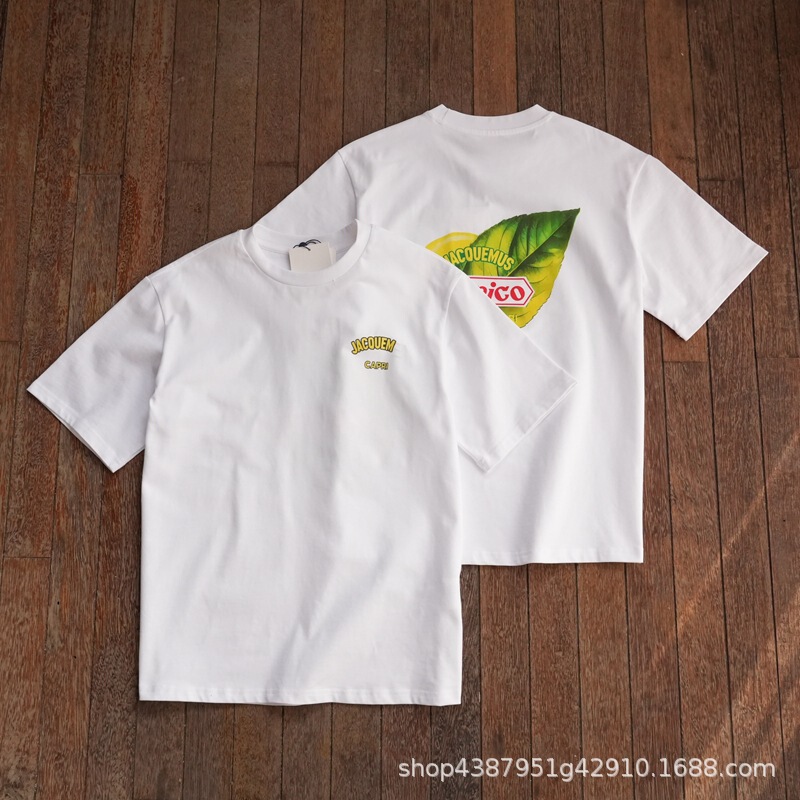 Trendy Clothing Wholesale Jac Southern French Trendy Vacation Style Capri Island Lemon Print Short-Sleeve T-Shirt for Men and Women Original Label Trendy Clothing Wholesale Jac Southern French Trendy Vacation Style Capri Island Lemon Print Short-Sleeve T-Shirt for Men and Women Original Label
