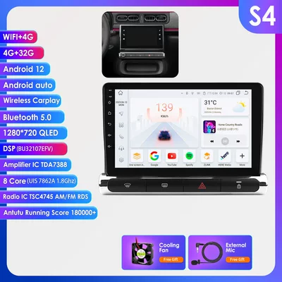 large screen car reversing image – DVD Navigation - 432g-wifi4g-lte-version-7862-carplay-eight-cores-9inch-suitable-for-17-23-citroen-c3-high-configuration