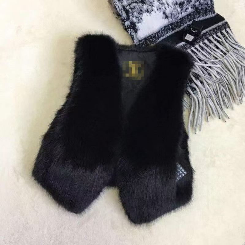 Plus Size Autumn and Winter Versatile Vest Short Fur Vest New Fur Korean Style Thickened Warm Jacket Vest