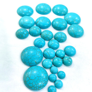 2mm Turquoise Semicircle Patch Accessories Round Flats Bottom Bead Half Piece Ring Necklace Jewelry Inlaid Alloy Holder