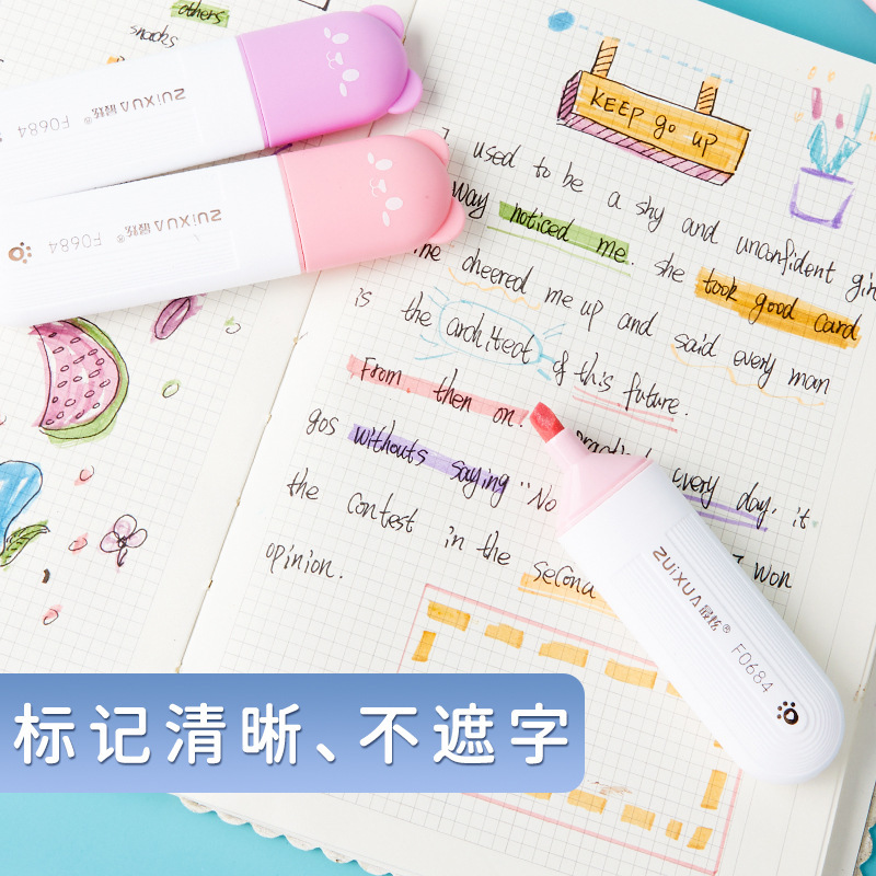 Cuchillo puntero de resaltador de color de ojos estudiantes puntero de resaltador de dibujos animados para niños cuentas de mano puntero de graffiti set puntero de resaltador