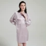 气质丝绸桑蚕丝中长裙家居服