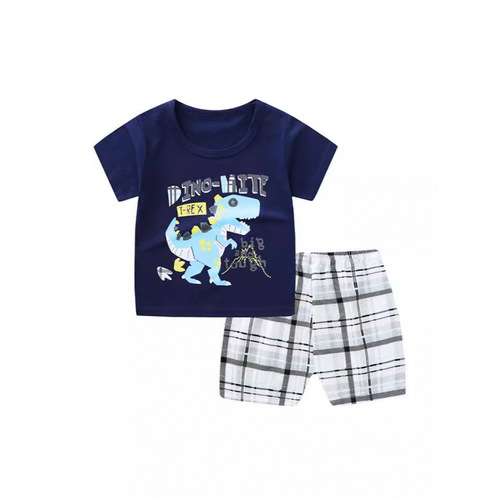 Children's new summer cotton short-sleeve set for boys and girls, large size children two-piece set, one-piece drop shipping children's clothing