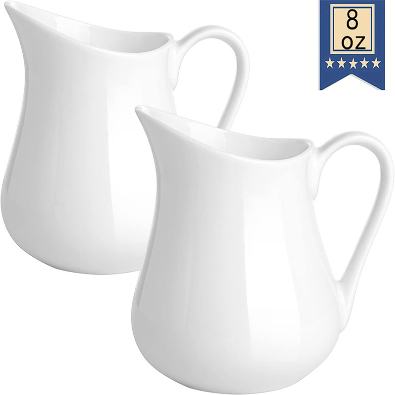 Ceramic Sauce Pot, Juice Pouring Cup, Pointed Mouth, Coffee Pot, Milk Cup, Suitable for Microwave Oven and Dishwasher