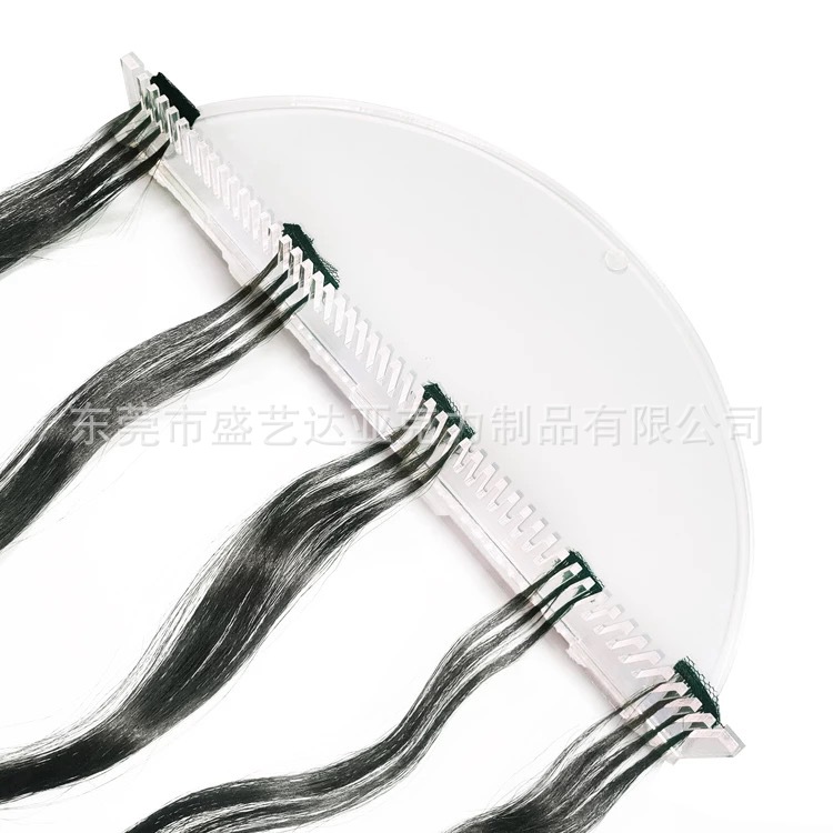 厂家直销亚克力假发发美发工具分发器真人接发U型挂墙假发展示架