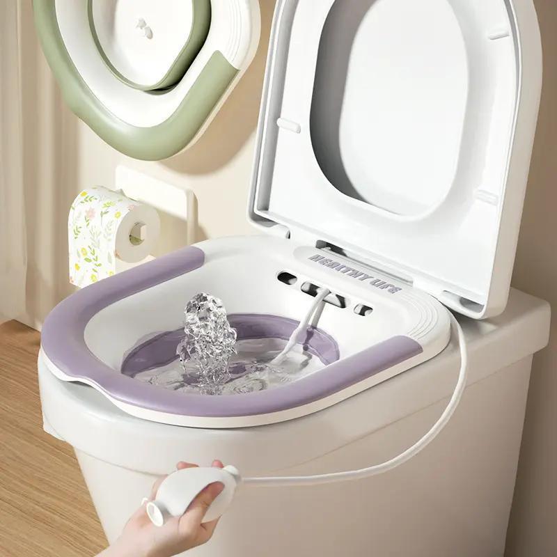 Z foldable sitz bath basin for home use, suitable for pregnant women and postpartum care, bathroom use for washing the buttocks, soaking in medicinal solution, and post-anal surgery care Z foldable sitz bath basin for home use, suitable for pregnant women and postpartum care, bathroom use for washing the buttocks, soaking in medicinal solution, and post-anal surgery care