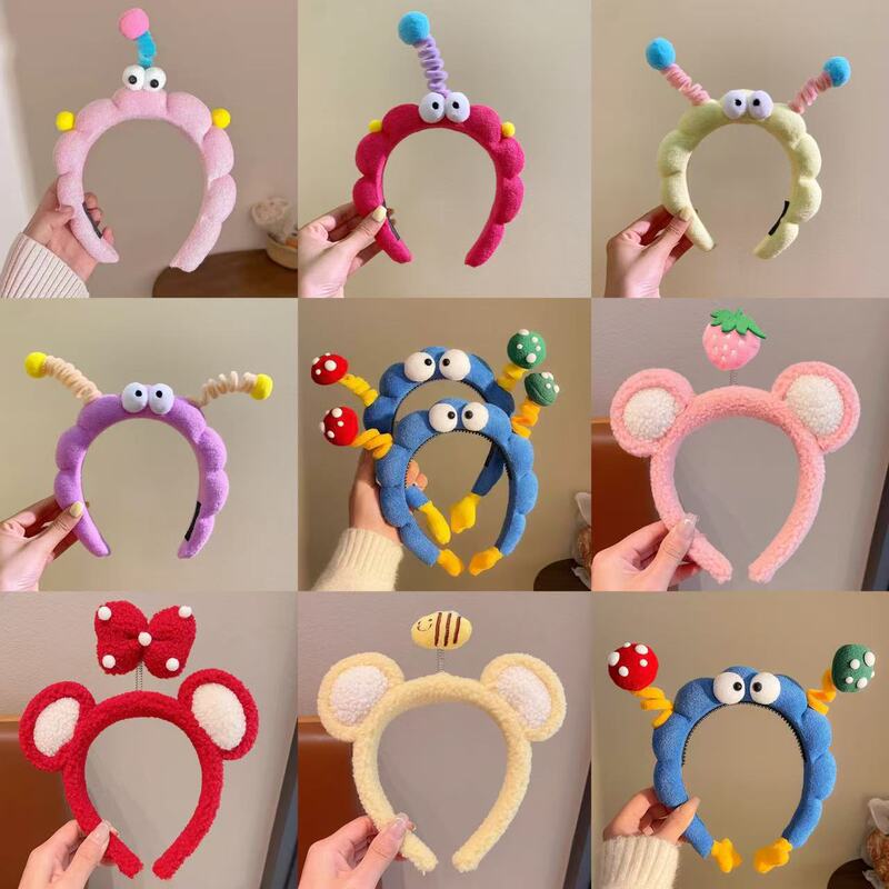 Cute and Quirky Twisty Stick Big-Eyed Blue Face-Washing Headband for Women, Cartoon Plush New Style Face-Washing Hair Accessory Cute and Quirky Twisty Stick Big-Eyed Blue Face-Washing Headband for Women, Cartoon Plush New Style Face-Washing Hair Accessory