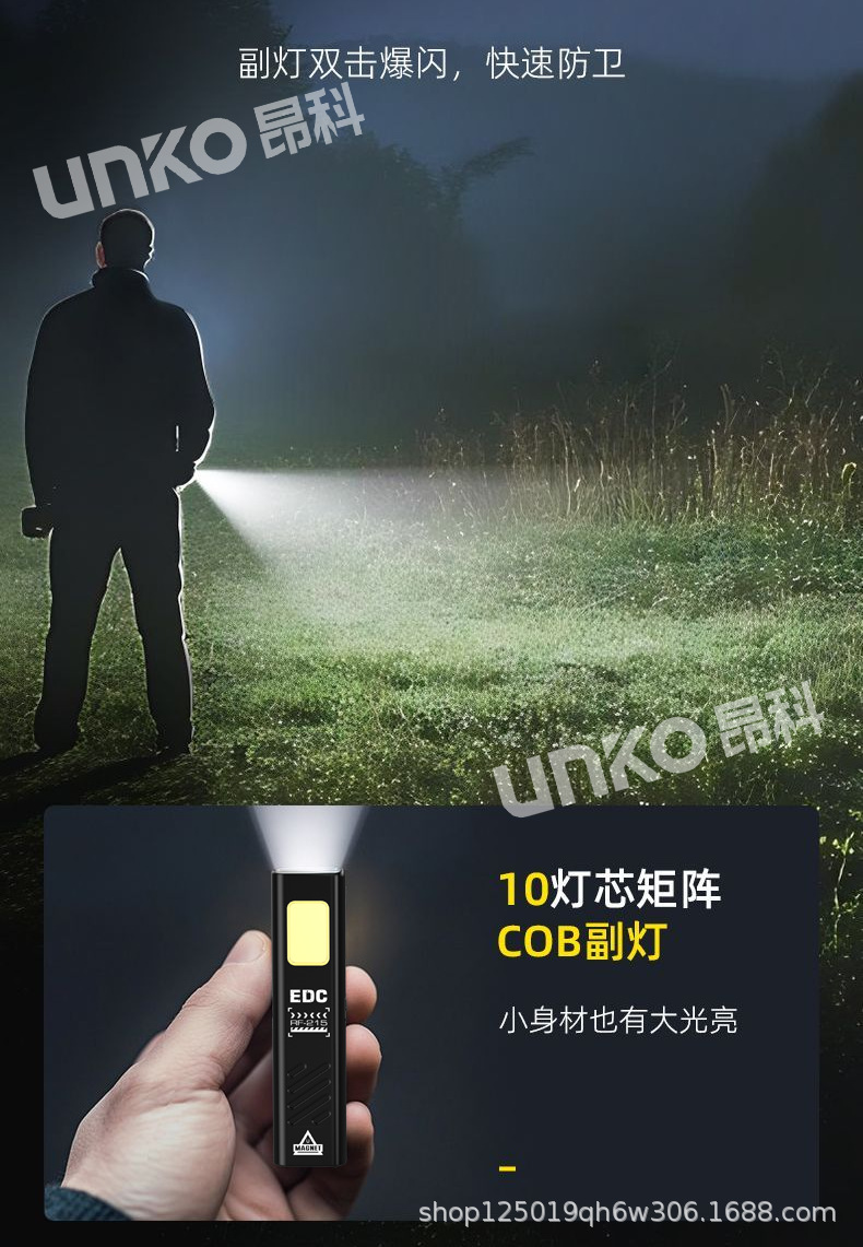 Premium Magnetic Dual-Light Source Work Light, Powerful Mini Portable Outdoor Repair Emergency Flashlight with Blade and Cap Clip