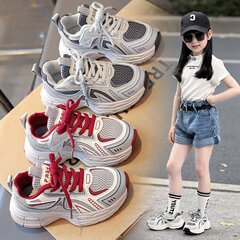 子供用スポーツシューズ 2025 春と秋の新作女の子メッシュ通気性お父さん靴男の子カジュアルシューズ中型および大型子供靴