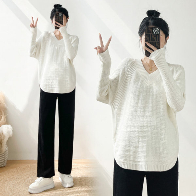 好质量孕妇装套装2025秋装孕妇针织衫阔腿裤孕妇两件套|undefined