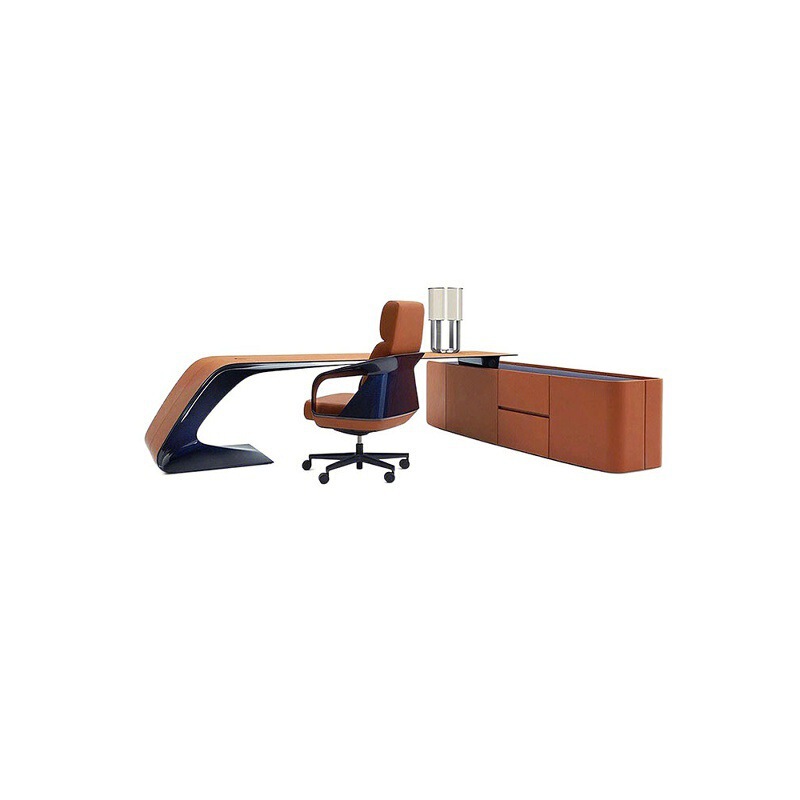 Carbon Fiber Bugatti Desk President Desk Italian Orange Corner Boss Desk Designer High-End Office