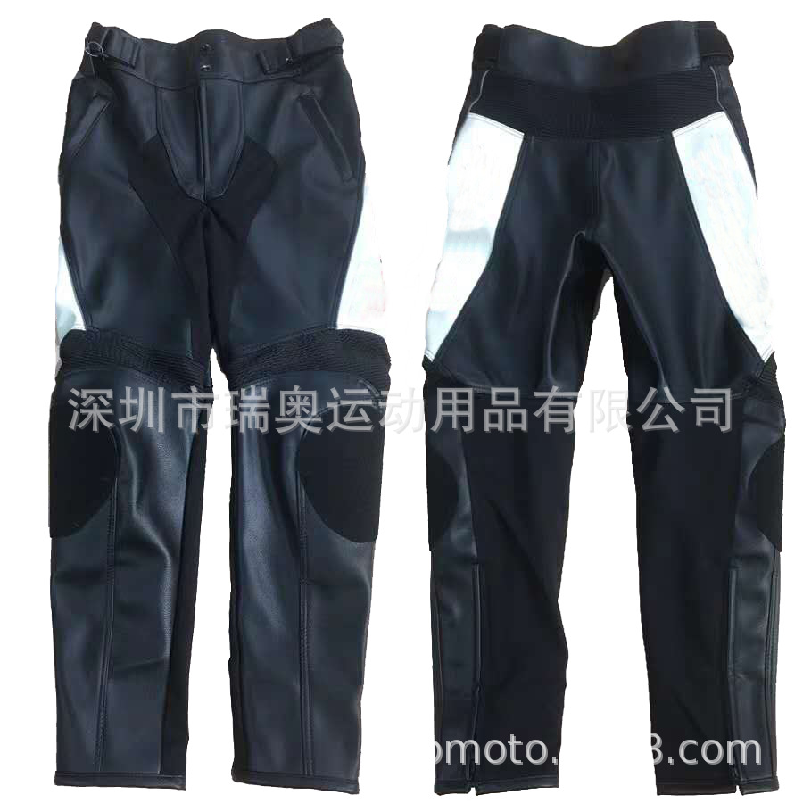 Motocicleta motocicleta jinete pantalones de cuero calle corriendo carreras anti-caída a prueba de viento ropa de montar pantalones de cuero de la motocicleta Pantalones