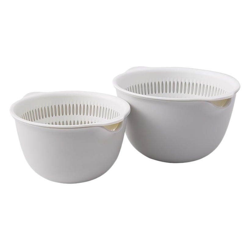 Cocina creativa canasta de drenaje de doble capa de plástico multifuncional ronda cesta de lavado de verduras cesta de filtro de agua para el hogar de frutas