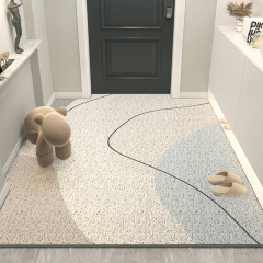 Wabi-Sabi style entryway mat with Japanese silk rings, suitable for mudroom and bathroom, anti-slip, can be cut to size