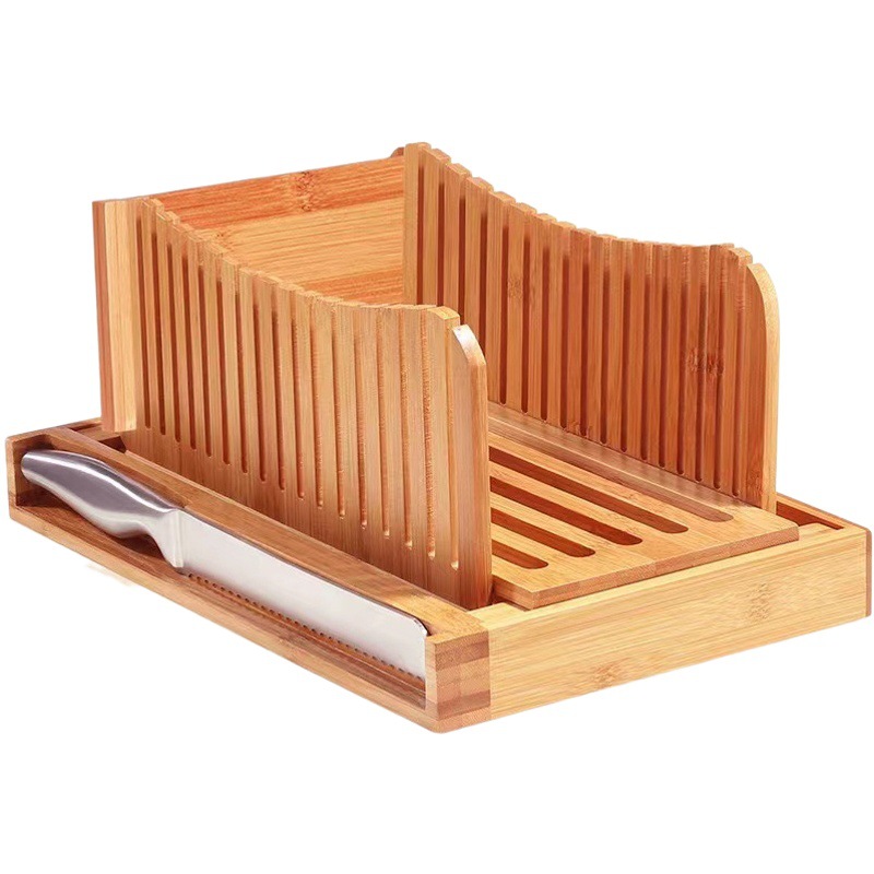 Transfronteriza nueva rebanadora de pan comercial horneado tostada rebanadora multifunción pan chip bandeja de almacenamiento rebanador