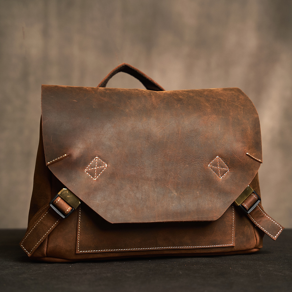 New Fashion Crossbody Bag for Men, Large-Capacity Leather Men's Bag, Casual Simple Shoulder Bag, Trendy Brand Shoulder Bag, Messenger Bag