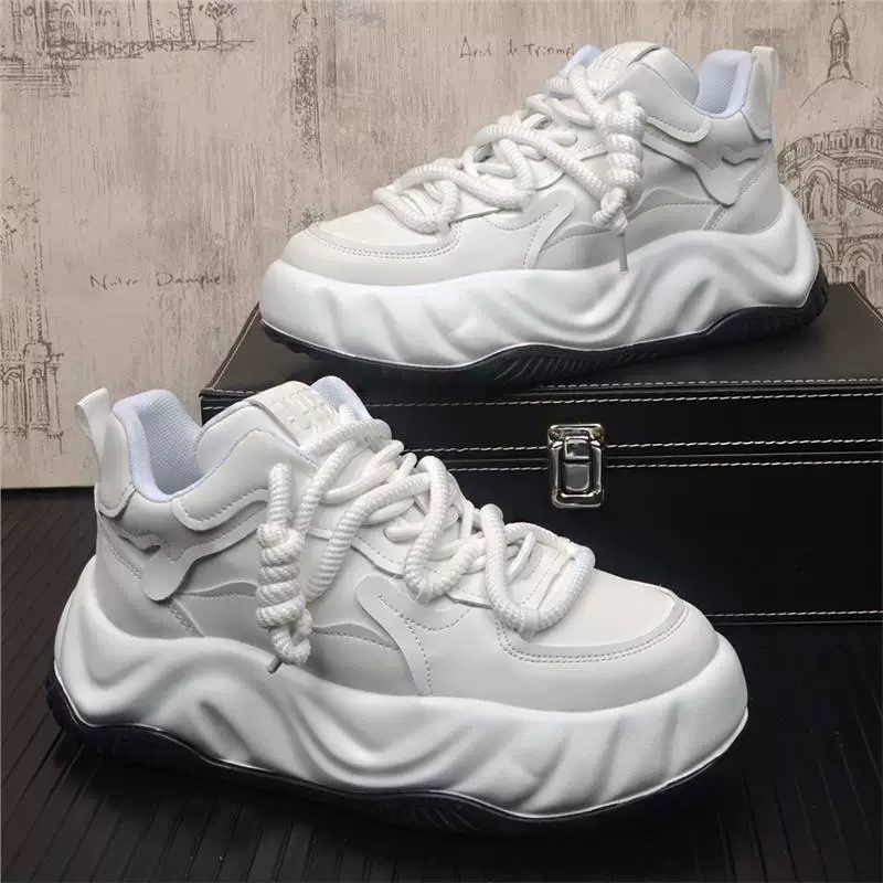 Мужская спортивная корейская версия с толстым дном и низким баном модные кексы маленькие белые туфли повседневные туфли