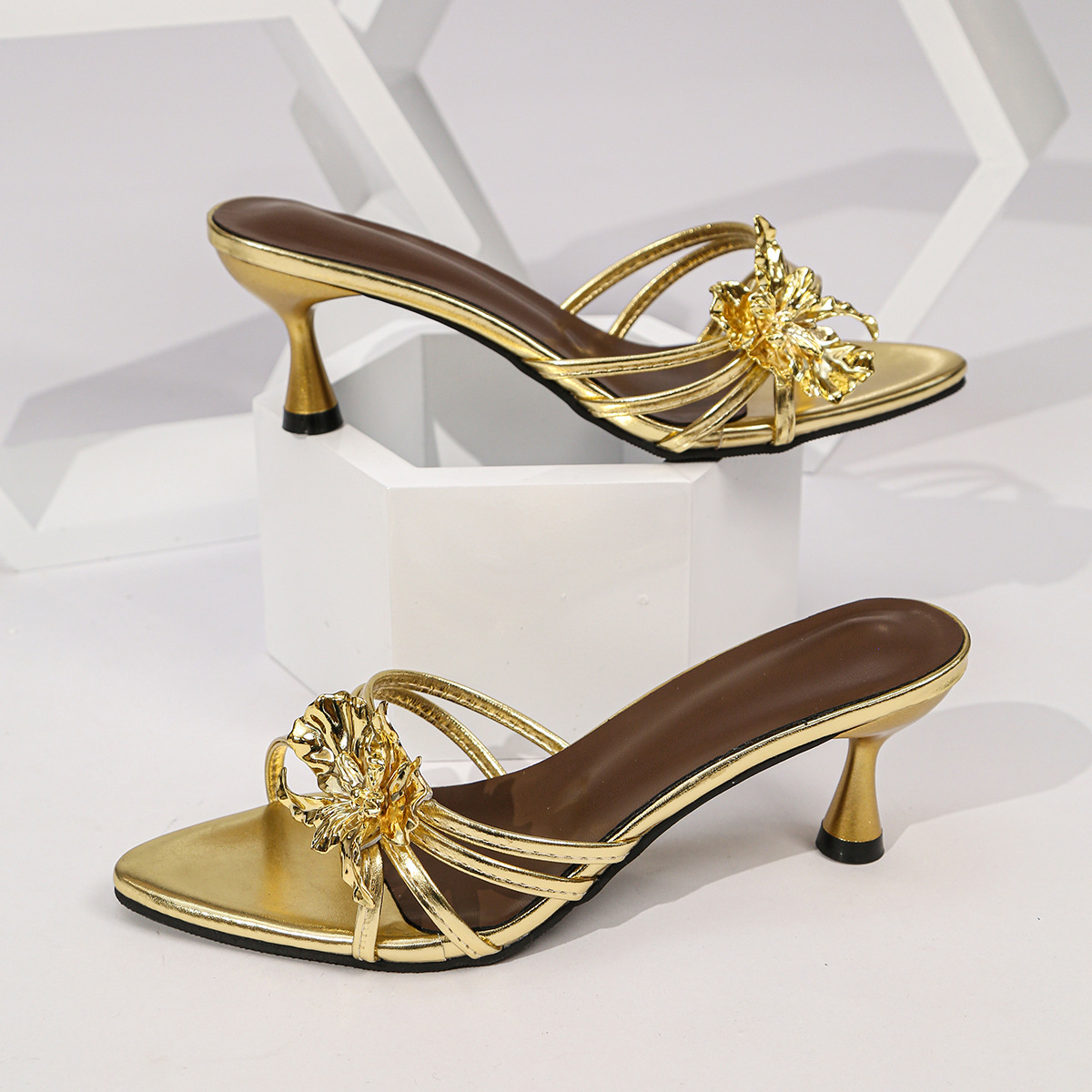 Gold low heel