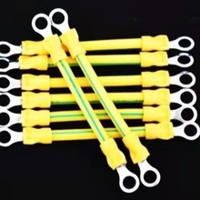 光伏黄绿双色小黄线接地线桥架软铜线跨接线2.5/4/6平方