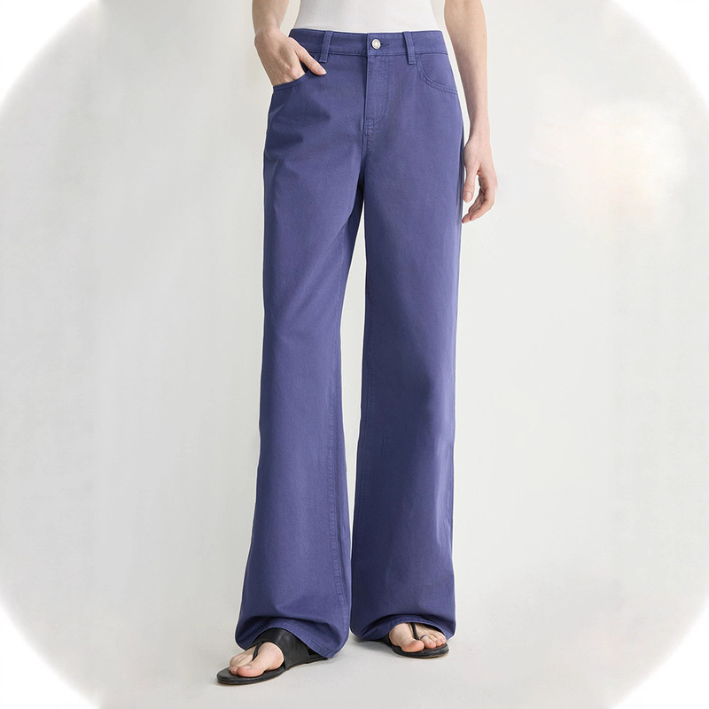 Th～Row Custom-Spun and Dyed Xinjiang Long-Staple Cotton Twill Normcore Slimming Look Mid-Low Waist Straight-Leg French Fries Jeans