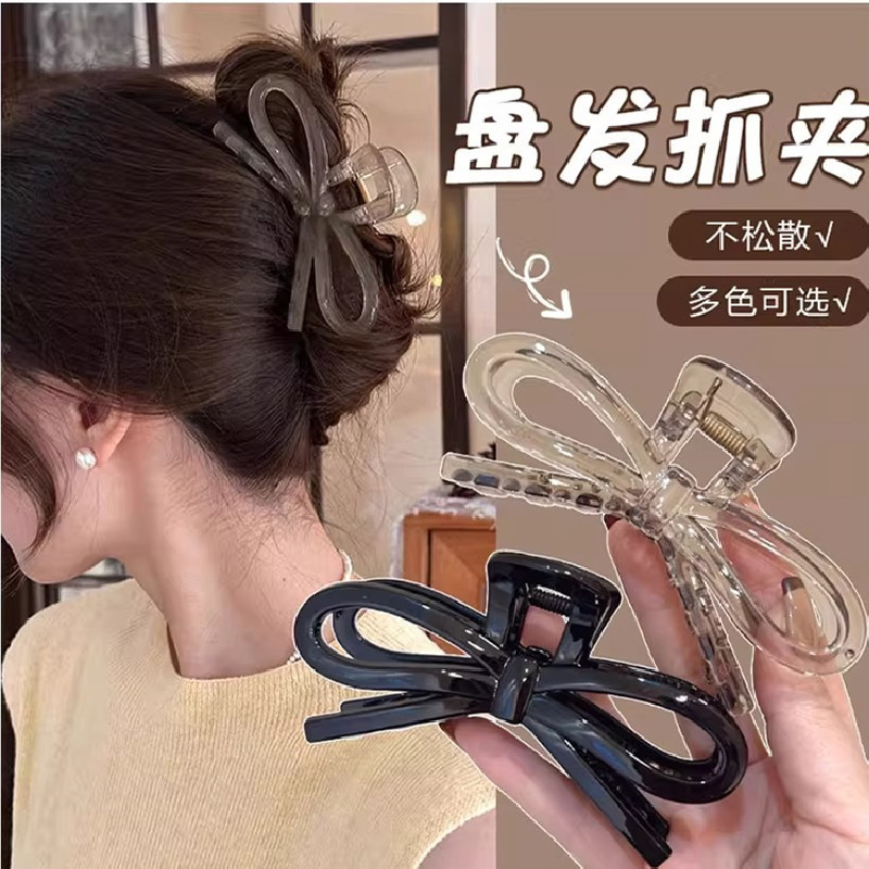 女性の後頭部用リボンリボンクリップ、夏のファッション、新しいハイエンドの大きなサメクリップヘアアクセサリー|undefined