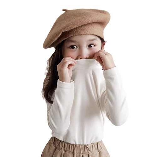 Y De Rong Bottoming Shirt for Girls, New Autumn/Winter Style, Semi-High Collar, Western-Style Inner Top, Long-Sleeved T-Shirt for Kids and Baby Girls