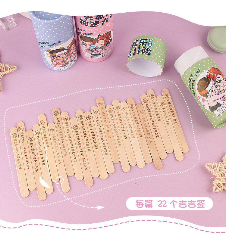 Wooden Lottery Adventure Game for Couples Flirting with Pink Green Blue Sticks — detail image 13