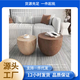 Wabi-Sabi Style Black Wooden Stump Stool, Tree Stump, Log Root Carving Ornament, Carbonized Solid Wood Stool, Homestay Side Table, Corner Table
