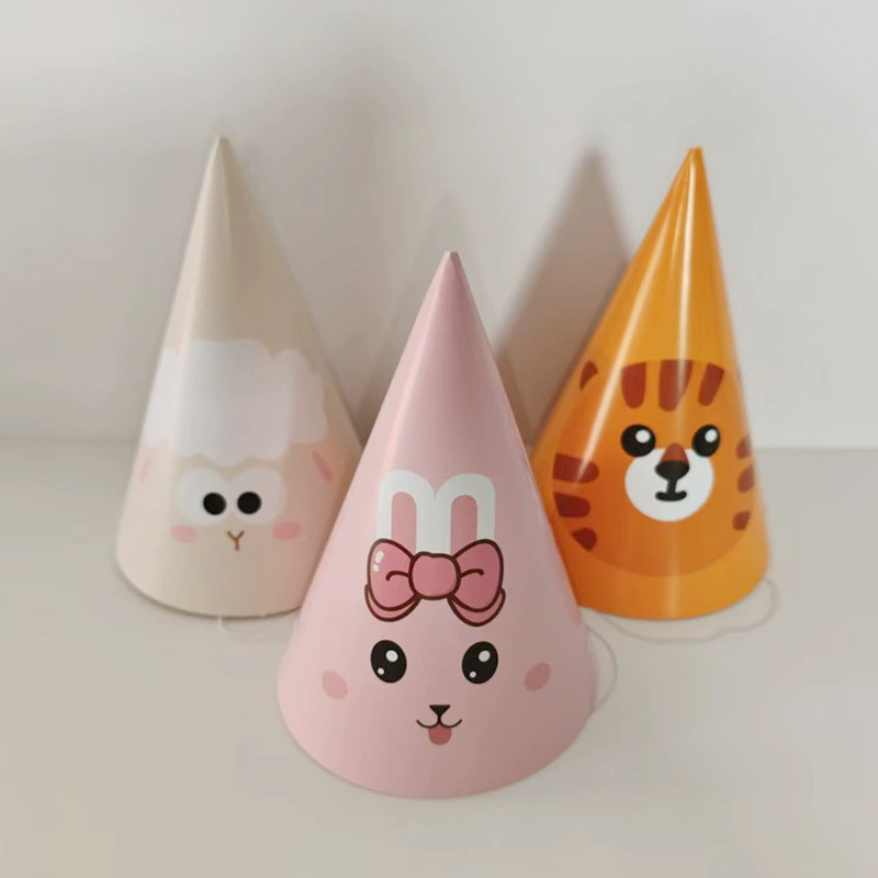 Новая Capibala Party Hat бабочка детские мультсериалы День Рождения бумажная шляпа Острый колпак 16 см