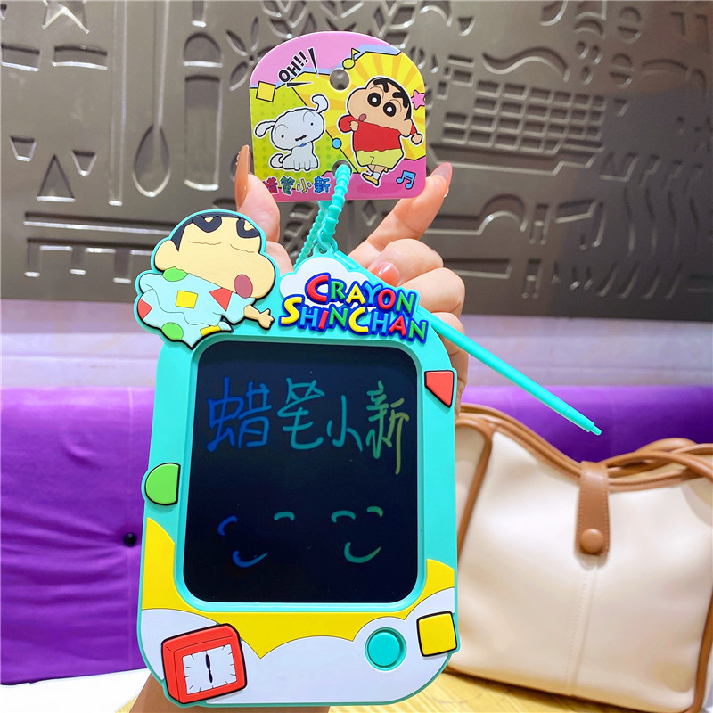 正版蜡笔小新中号趣味涂鸦画板钥匙扣挂件学生趣味手写板书包挂饰|undefined