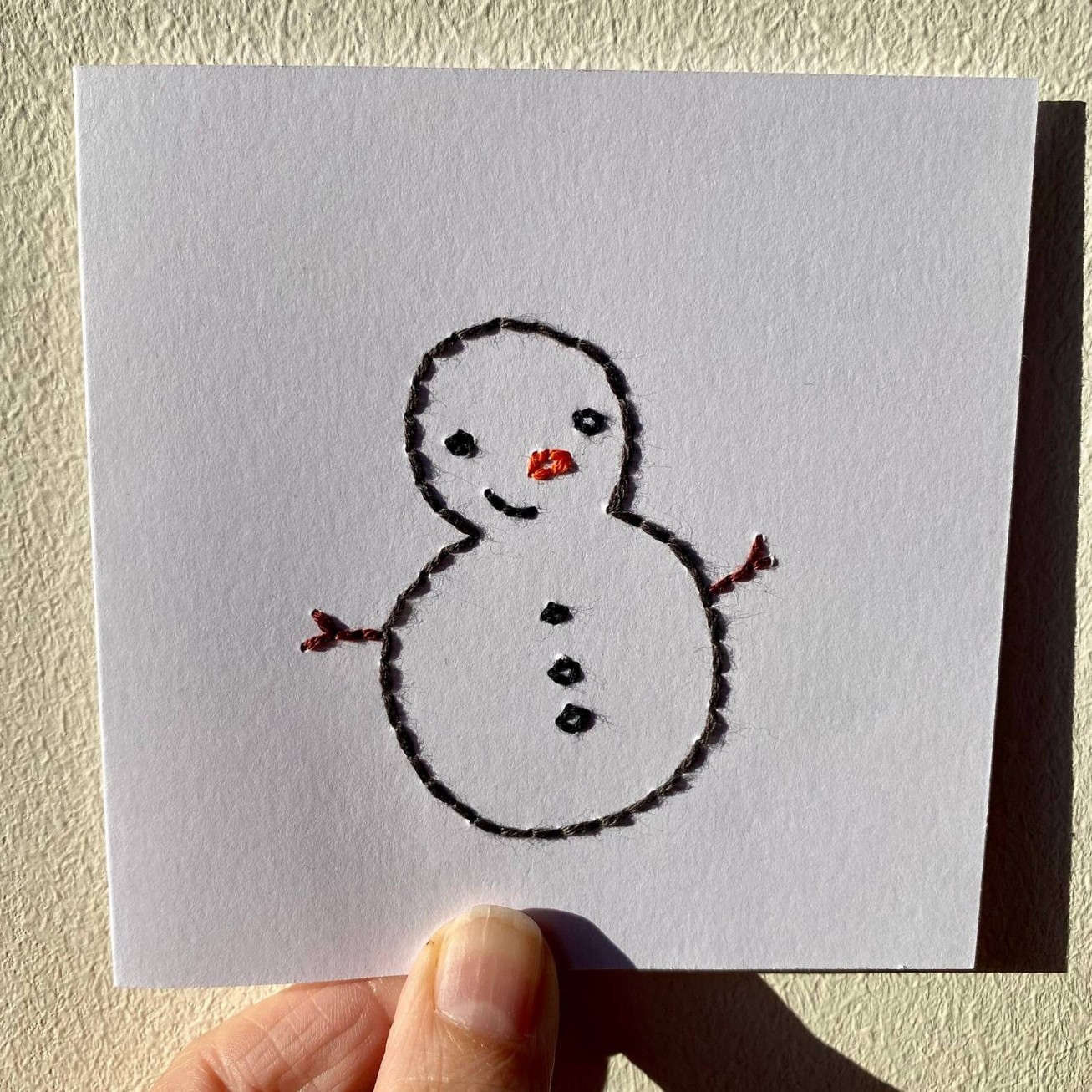 [자수 축하 카드] 심플한 크리스마스 눈사람