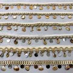波西米亚民族风手工贝壳流苏吊坠  服装手工diy辅料