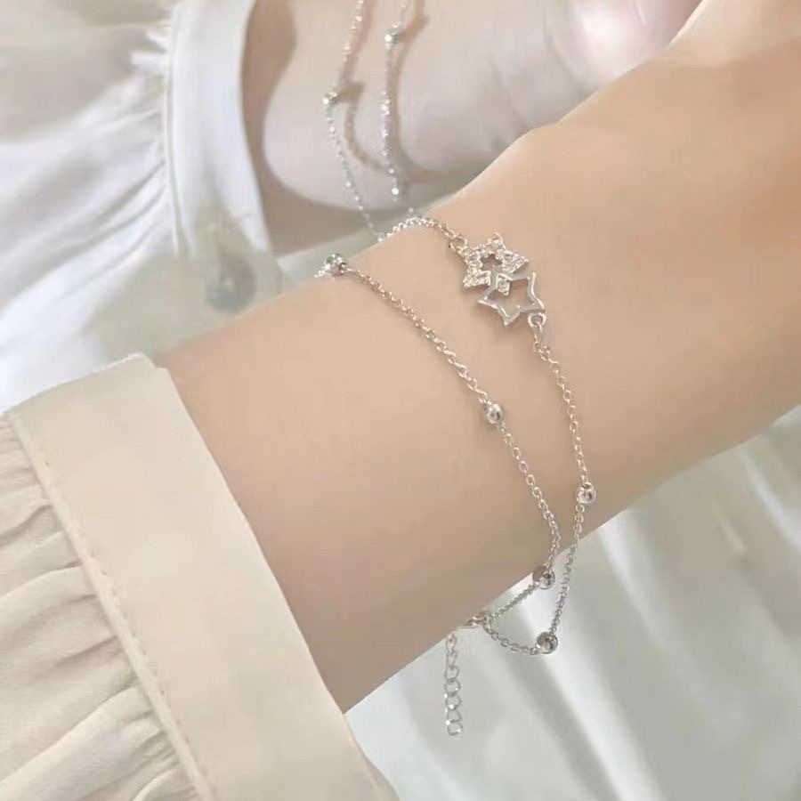 Double-layer Starry Sky Story Bracelet Women's 2024 New Style Light Luxury Niche Design Advanced Sense Exquisite Sweet Simple All-match