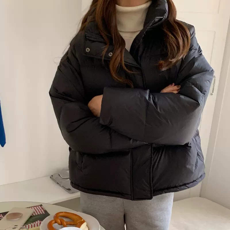 羽绒服女高级感女装鸭绒冬季女新款外套短款面包服冬装平湖