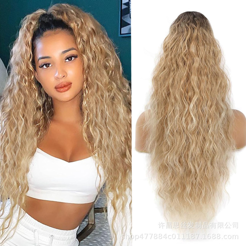 Xuchang ウィッグ 30 インチクリップポニーテール水波紋ロング巻き毛ふわふわポニーテールヘアエクステンションポニーテールヘア|undefined