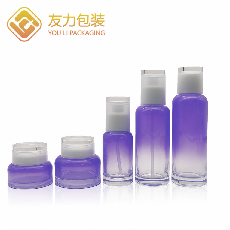 喷涂按压120ml爽肤水保湿乳分装瓶 膏霜面膜玻璃套装广口瓶