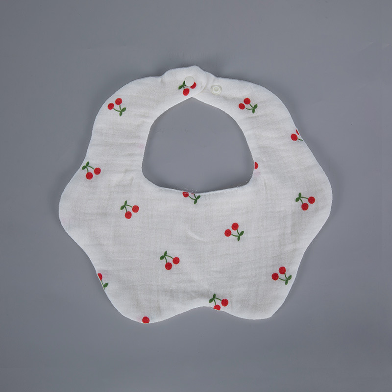 Toalla de saliva para bebé 6 capas de gasa de algodón grueso babero de bebé de 360 grados con impresión de dibujos animados babero para bebé