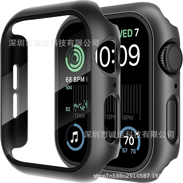 Suitable for Apple Watch Case, Anti-Fall Pc Spray-Coated Tempered Film Integrated iWatch 11 Protective Case