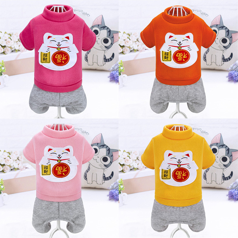 spring and autumn Winter clothes thickening keep warm Dogs clothes Teddy Bichon Hiromi Small dogs Pets Four feet clothes rompers